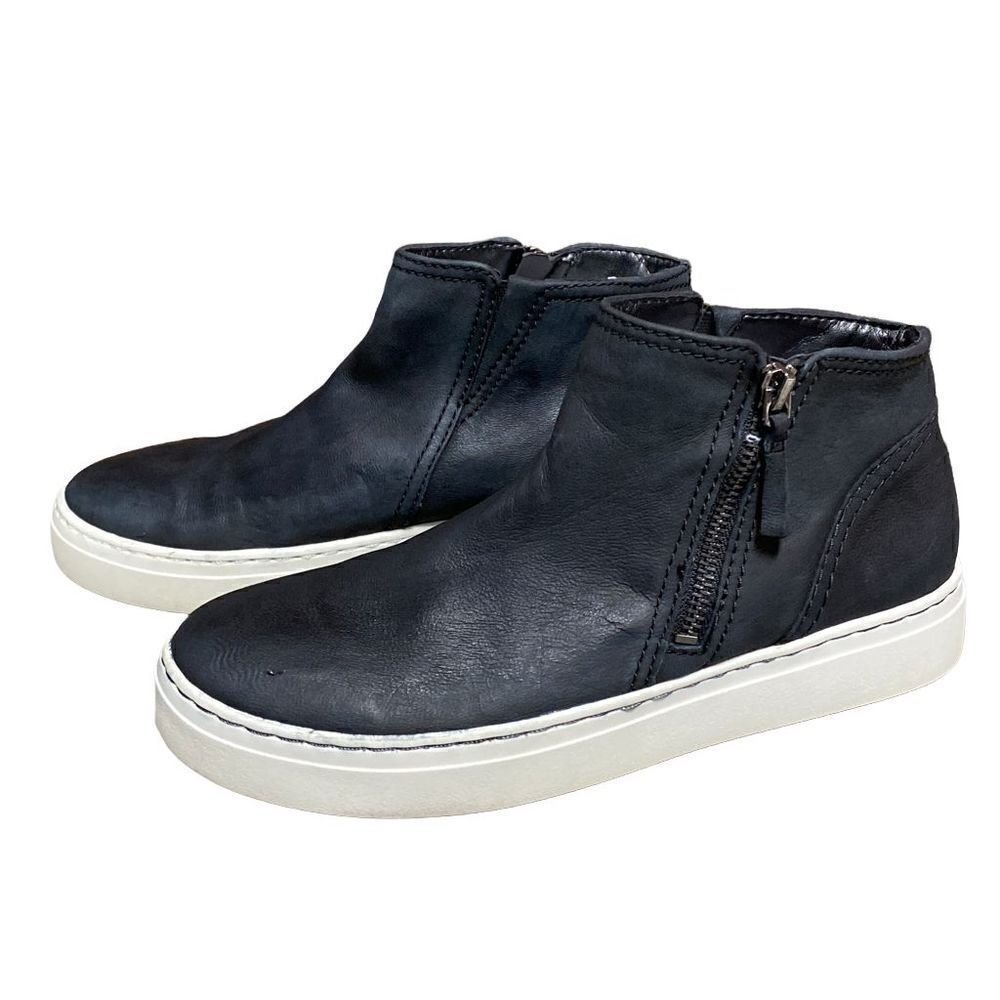 Naturalizer Black Leather Celeste Mid Top Sneaker Size 8
